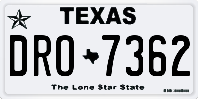 TX license plate DRO7362