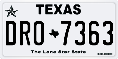 TX license plate DRO7363