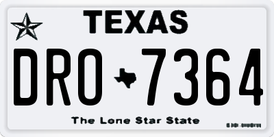 TX license plate DRO7364