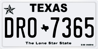 TX license plate DRO7365