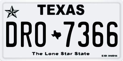 TX license plate DRO7366