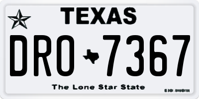 TX license plate DRO7367
