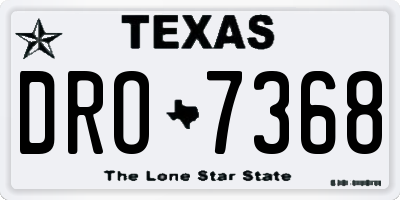 TX license plate DRO7368