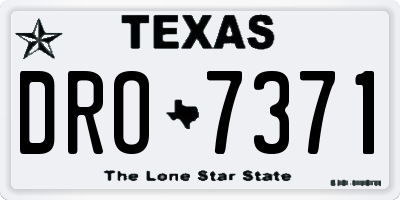 TX license plate DRO7371