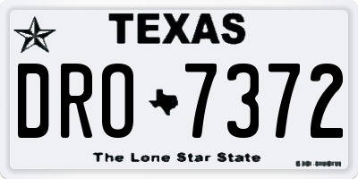 TX license plate DRO7372