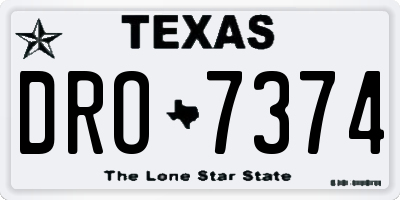 TX license plate DRO7374