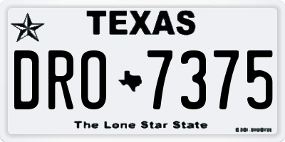 TX license plate DRO7375