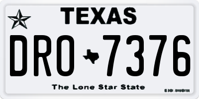 TX license plate DRO7376