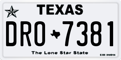 TX license plate DRO7381