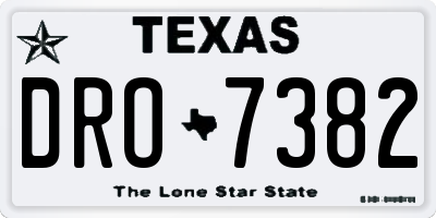 TX license plate DRO7382