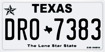 TX license plate DRO7383