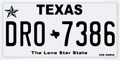 TX license plate DRO7386