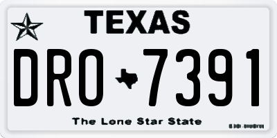 TX license plate DRO7391