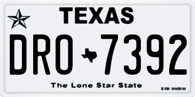 TX license plate DRO7392