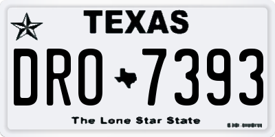TX license plate DRO7393