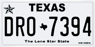 TX license plate DRO7394