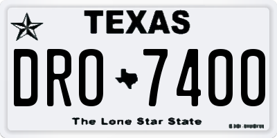 TX license plate DRO7400