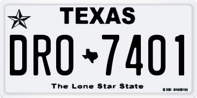 TX license plate DRO7401