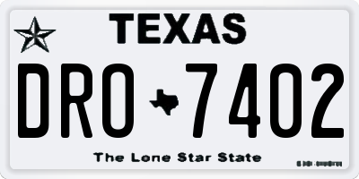 TX license plate DRO7402