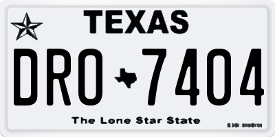 TX license plate DRO7404