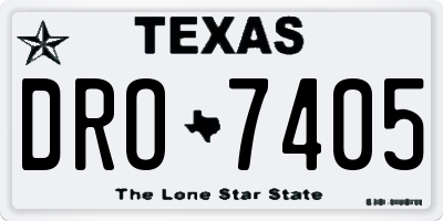 TX license plate DRO7405