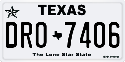 TX license plate DRO7406