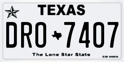 TX license plate DRO7407