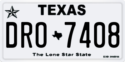 TX license plate DRO7408
