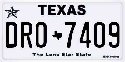 TX license plate DRO7409
