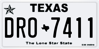 TX license plate DRO7411