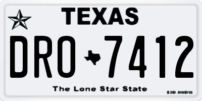 TX license plate DRO7412