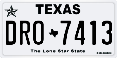 TX license plate DRO7413