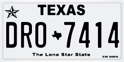 TX license plate DRO7414