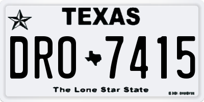 TX license plate DRO7415