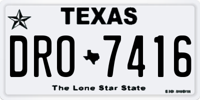 TX license plate DRO7416