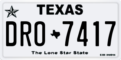 TX license plate DRO7417