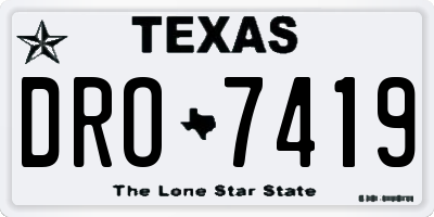 TX license plate DRO7419