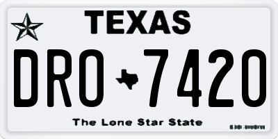 TX license plate DRO7420