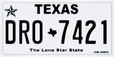 TX license plate DRO7421