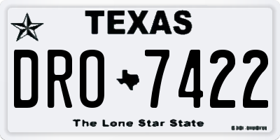 TX license plate DRO7422