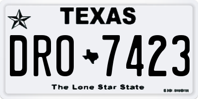 TX license plate DRO7423