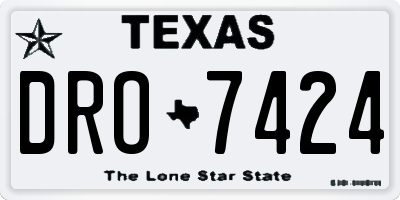 TX license plate DRO7424