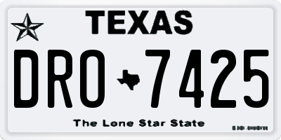 TX license plate DRO7425