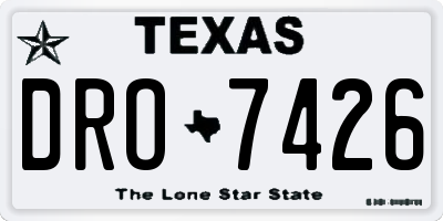 TX license plate DRO7426