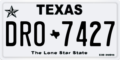 TX license plate DRO7427