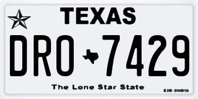 TX license plate DRO7429