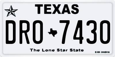TX license plate DRO7430