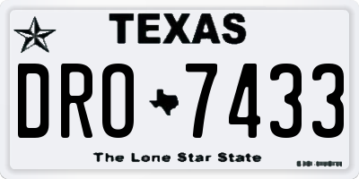 TX license plate DRO7433