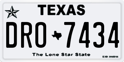 TX license plate DRO7434