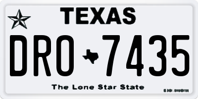 TX license plate DRO7435